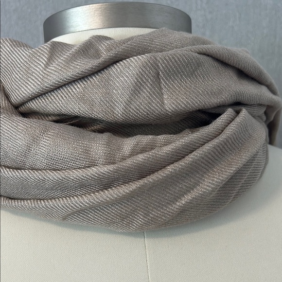 Pashmina Tan Scarf with Fringe Wrap - Picture 2 of 9